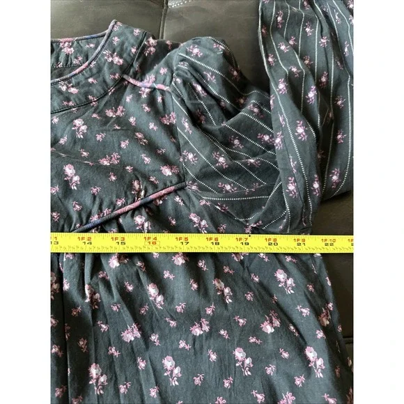 Sezane Women Size 42/US 10 Milou Shirt Maxi Floral Patchwork Black Blouse - Picture 7 of 12